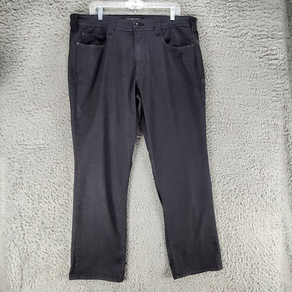 5.11 Tactical Jeans Mens 38x32 Gray Stretch Denim Straight Leg *GUC*